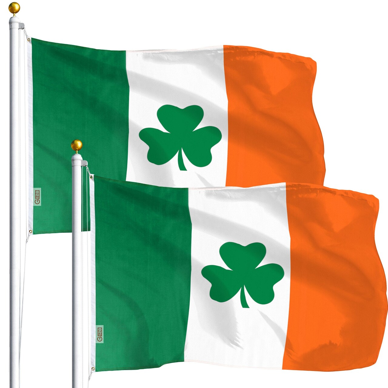 Ireland SHAMROCK Irish Flag 3x5 Ft 2-Pack Printed Polyester By G128